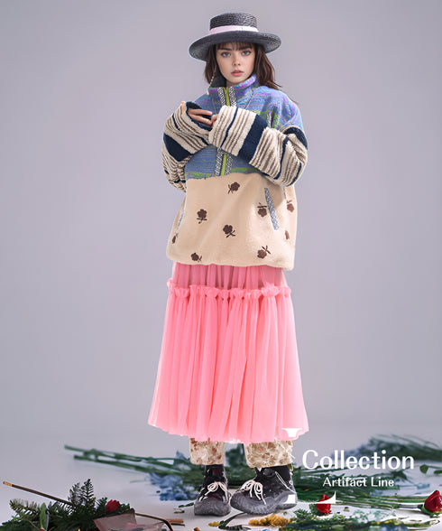 Pattern Fleece Pullover